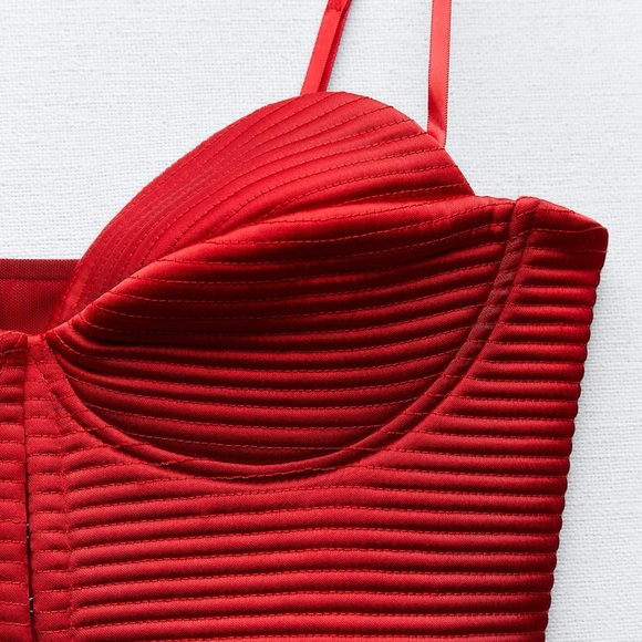 NWT Zara Satin Effect Corset Bustier Top - Picture 4 of 4